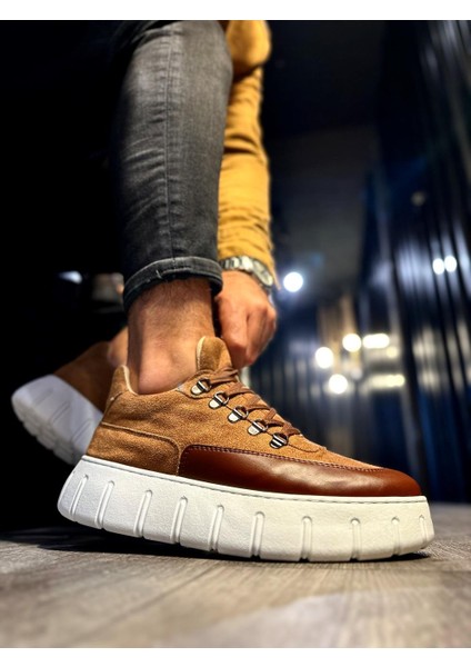 J600 Bağcıklı Ortopedik Taban Süet Erkek Günlük Sneaker Spor Ayakkabı Bt Taba fiyatları