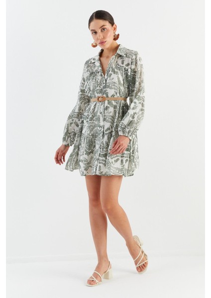 Hasır Kemerli Mini Elbise Hakı fırsatları