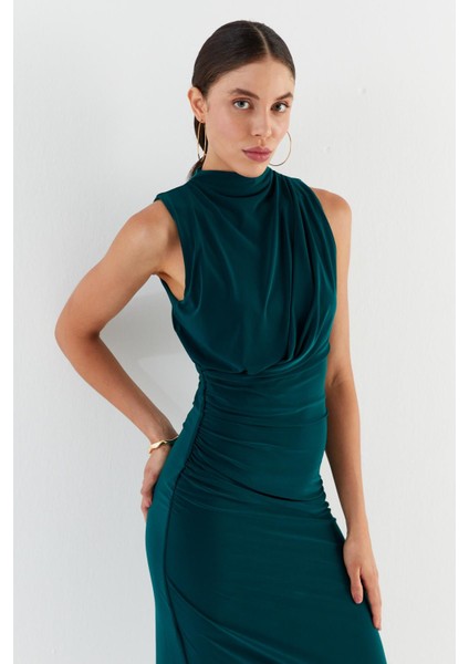 Drapeli Elbise Zumrut Yesıl fiyatları