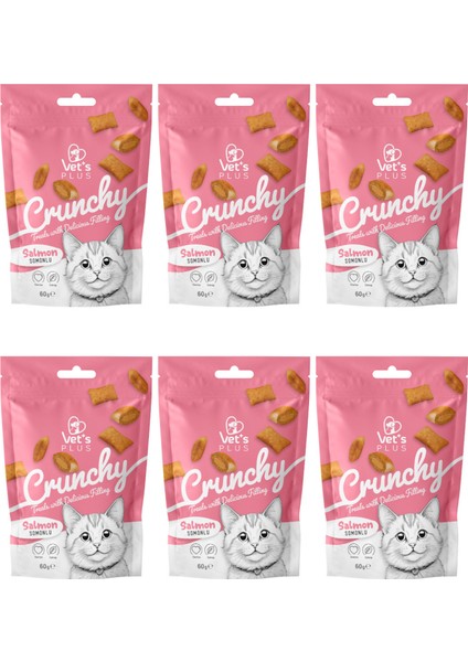 Crunchy Somonlu ve Catnipli Kedi Ödül Maması 60GR (6 Adet)