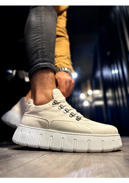 J600 Bağcıklı Ortopedik Taban Süet Erkek Günlük Sneaker Spor Ayakkabı Bt Beyaz fiyatları