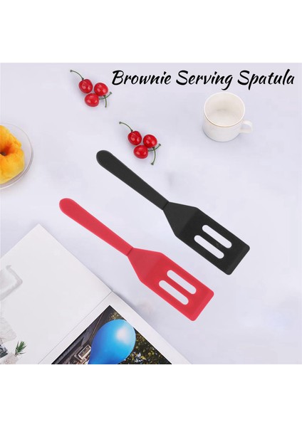 Brownie Servis Spatulası Yapışmaz Silikon Servis Döndürücü Isıya Dayanıklı Kurabiye Spatula Oluklu Spatula (Kırmızı ve Siyah, 2) (Yurt Dışından) modelleri