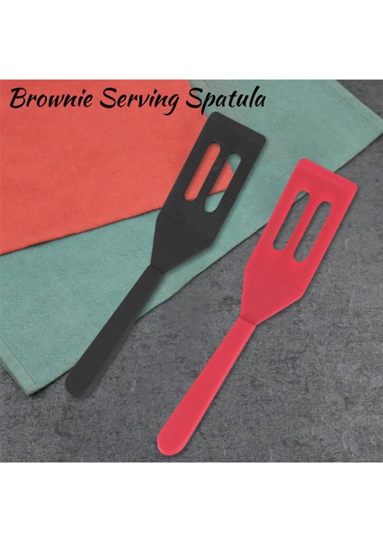 Brownie Servis Spatulası Yapışmaz Silikon Servis Döndürücü Isıya Dayanıklı Kurabiye Spatula Oluklu Spatula (Kırmızı ve Siyah, 2) (Yurt Dışından) fırsatları