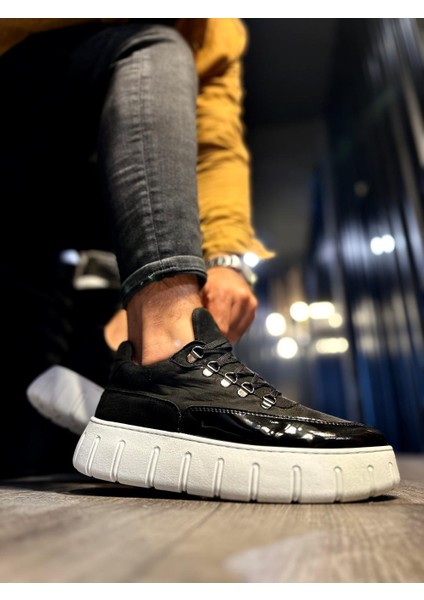 J600 Bağcıklı Ortopedik Taban Süet Erkek Günlük Sneaker Spor Ayakkabı Bt Siyah fiyatları