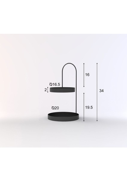 Yuvarlak Tabanlı Siyah Metal Organizer, Çok Katlı Takı ve Makyaj Standı fırsatları