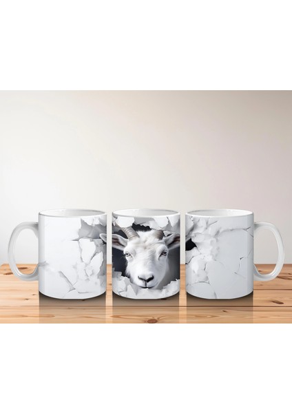 Çatlak Duvar Arasında Beyaz Keçi – Baskılı Kahve Kupası indirimleri