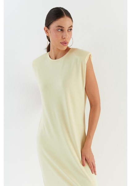 Basic Vatkalı Elbise Sarı fiyatları