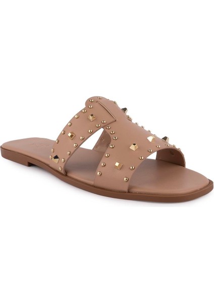 Floxer Modern Zımbalı Düz Terlik Nude 8250 indirimleri