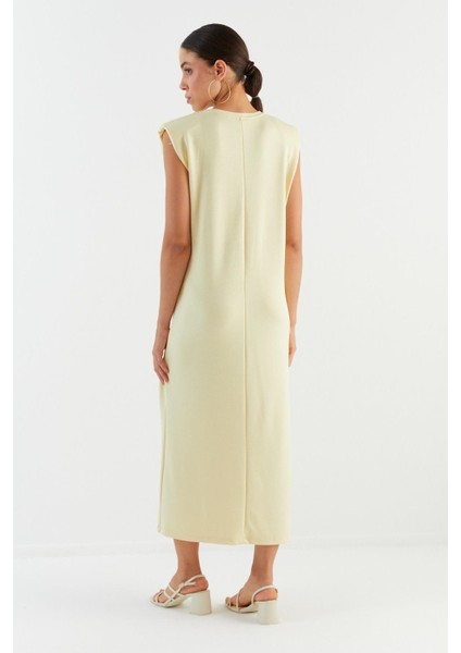 Basic Vatkalı Elbise Sarı indirimleri