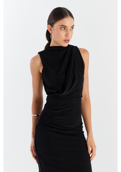 Drapeli Elbise Sıyah fiyatları