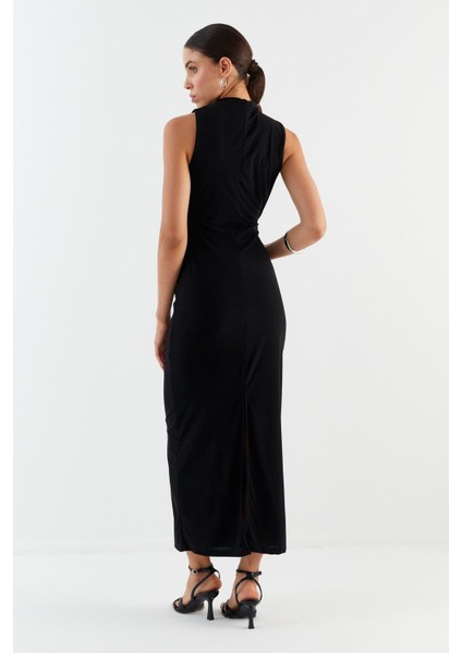 Drapeli Elbise Sıyah indirimleri