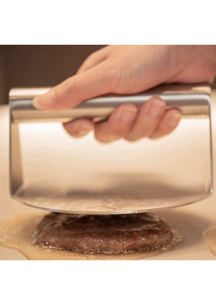 Düz Üst Izgara Pişirme, Izgara Aksesuarları Için Saplı Paslanmaz Çelik Burger Presi Yuvarlak Smash Burger Presi (Yurt Dışından) modelleri