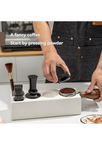 51-58MM Abs Kahve Filtresi Tamper Tutucu Kahve Kapı Tokmağı Espresso Tamper Mat Standı Kafe Aletleri Kahve Aksesuarları Siyah (Yurt Dışından) fiyatları