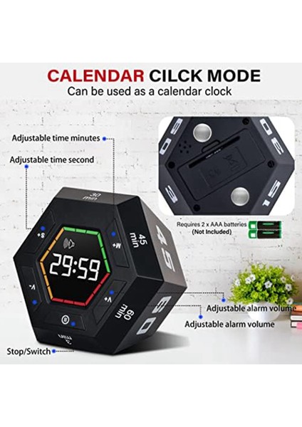 Pomodoro Zamanlayıcı, Üretkenlik Zamanlayıcısı, 3, 5, 15, 30, 45, 60 Dakikalık Önceden Ayarlanmış Akıllı Geri Sayım Sayacı, Zaman Yönetimi Aracı (Yurt Dışından) indirimleri