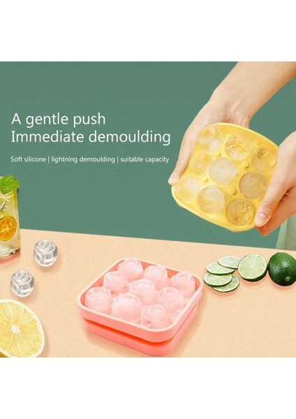 Silikon Kalıplar Buz Tepsisi 9 Izgara Gül Buz Kalıpları Ev Parti Kullanımı Yuvarlak Buz Küpü Yapımcıları Mutfak Dıy Dondurma Kalıpları-3 (Yurt Dışından) fiyatları