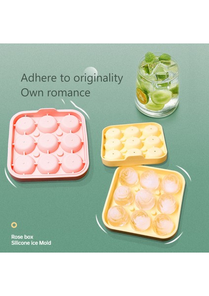 Silikon Kalıplar Buz Tepsisi 9 Izgara Gül Buz Kalıpları Ev Parti Kullanımı Yuvarlak Buz Küpü Yapımcıları Mutfak Dıy Dondurma Kalıpları-3 (Yurt Dışından) modelleri