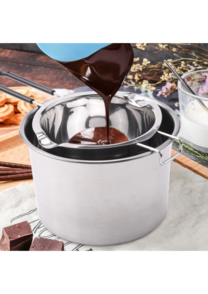 2'li Paket Paslanmaz Çelik Çift Kazan, Çikolata, Tereyağı, Peynir, Karamel ve Şeker Için Isıya Dayanıklı Sap - Çelik Eritme Kazanı, 2 Fincan Kapasiteli, Üniversal Ped (Yurt Dışından) fırsatları