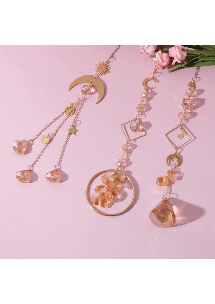 Altın Ay Müzik Notasyonu Kolye Avize Kristal Prizmalar Çakra Suncatcher Ev Windows Dekor (Mix 3 Stil) (Yurt Dışından) fırsatları