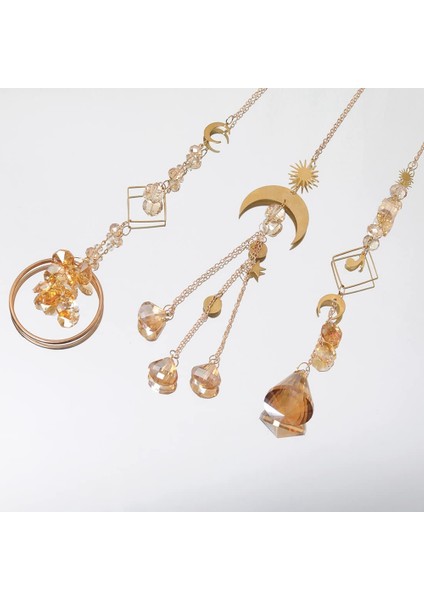 Altın Ay Müzik Notasyonu Kolye Avize Kristal Prizmalar Çakra Suncatcher Ev Windows Dekor (Mix 3 Stil) (Yurt Dışından) indirimleri