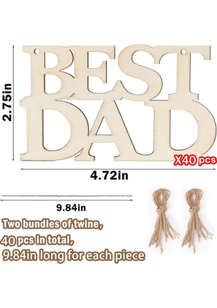 40 Adet En Iyi Baba Bitmemiş Ahşap El Sanatları, Babalar Günü Hediyeleri Için Dize ile Hediye Etiketleri, Babanın Doğum Günü Partisi Süslemeleri (Yurt Dışından) fiyatları