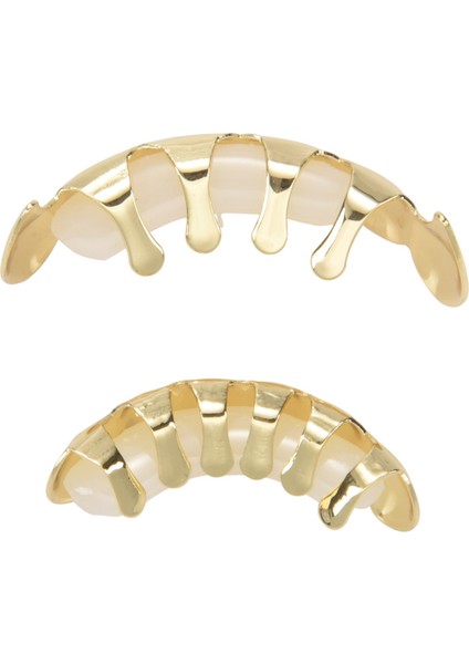Altın Erkekler ve Kadınlar Unisex Moda Hip Hop Diş Grillz Yüksek Kaliteli Takı Süslemeleri Bakır Diş Parantez Cadılar Bayramı Dekoratif Parantez (Yurt Dışından)