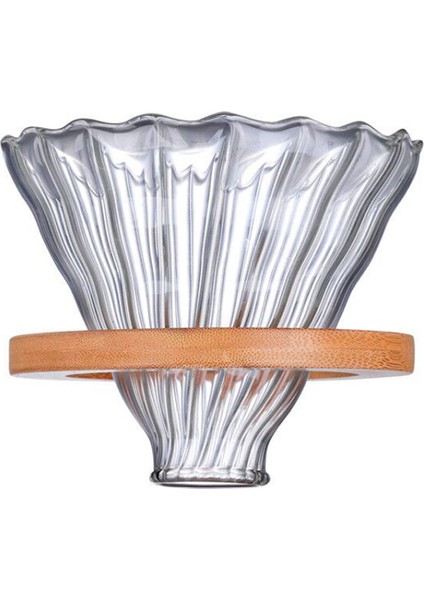 Ahşap Kahve Damlatıcı Yeniden Kullanılabilir Filtreler V60 Cam Tarzı Cam Kahve Filtresi Yeniden Kullanılabilir Kahve Hunisi (Yurt Dışından)