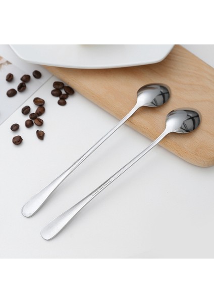 Yeni 1 Adet Uzun Saplı Paslanmaz Çelik Çay Kahve Kaşığı Kokteyl Dondurma Kaşığı Kaşık Çatal Bıçak Takımı Yuvarlak Baş (Yurt Dışından) indirimleri