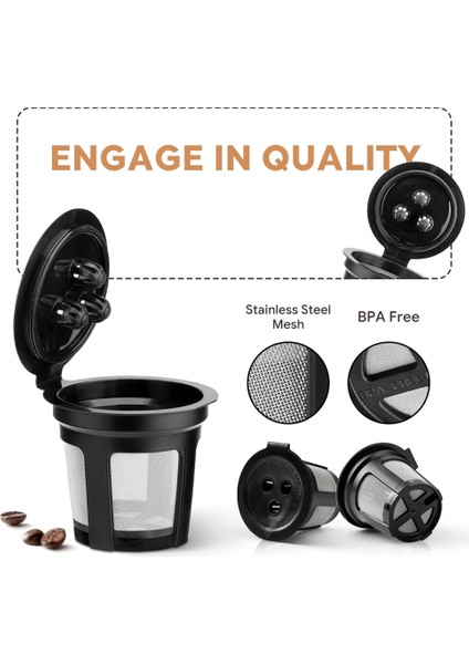 Adet Yeniden Kullanılabilir Kahve Kapsülleri Ninja Çift Demlemek Espresso K Fincan Kapsülleri Ninja CFP201 CFP301 Makinesi (Yurt Dışından) modelleri