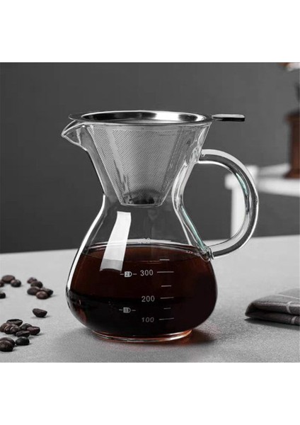 Cam Filtreli Kahve Potu Yüksek Sıcaklığa Dayanıklı Espresso Potları Dereceli Ölçekli Kahve Sunucusu 600ML (Yurt Dışından) indirimleri