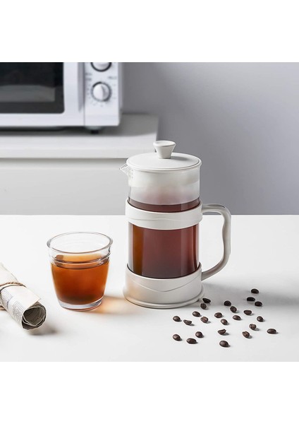 French Press Kahve Makinesi 12 Oz, Beyaz Kahve Presleri Borosilikat Camlı Çay Makineleri Soğuk ve Sıcak Demlenmiş Kahve (Yurt Dışından) fırsatları