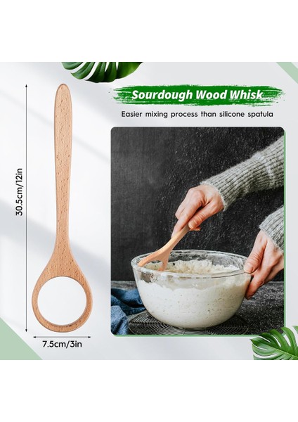 12 Inç Ahşap Danimarka Hamur Çırpma Teli Ekşi Maya Çırpma Teli Hamur Mikseri Ekmek Çırpma Aleti Ekşi Maya Ekmeği Karıştırmak Için (Yurt Dışından) modelleri