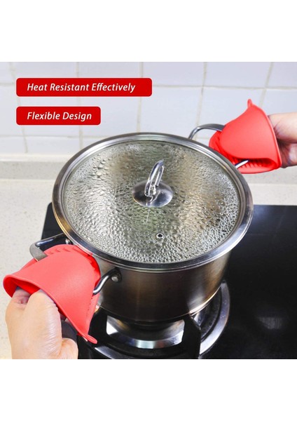 Çift Fırın Eldiveni Silikon Isıya Dayanıklı Pişirme Sıkıştırma Eldiveni Tencere Altlığı Mutfak Pişirme ve Fırınlama Için, Yeşil Mavi Kırmızı (Yurt Dışından) indirimleri