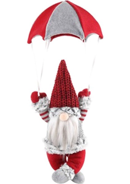 Cüce Figürü Paraşütle Atlayan Cüce Bebek Masa Raf Masaüstü Paraşüt Tomte Peluş Cüce Hediyeleri Temalı Ağaç Dekoru Kırmızı (Yurt Dışından)