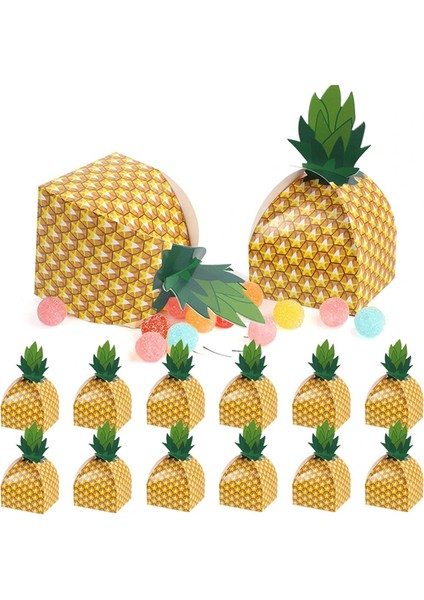 50 Adet Ananas Şeker Kurabiye Kutusu Hawaii Partisi Hediye Paketleme Kutusu Çantası Luau Yaz Doğum Günü Düğün Dekorasyonu (Yurt Dışından)