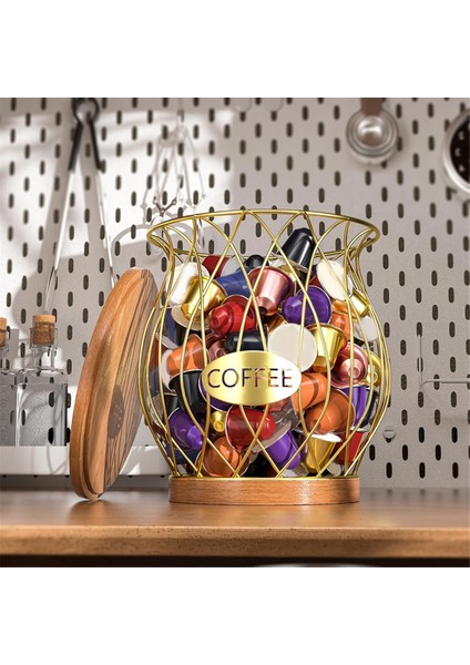 Kahve Pod Tutucu, Tezgah Için Rustik K Kupası Tutucu Düzenleyici, Kahve Aksesuarları Dekor Altın Için Kahve Pod'ları Depolama (Yurt Dışından) fırsatları