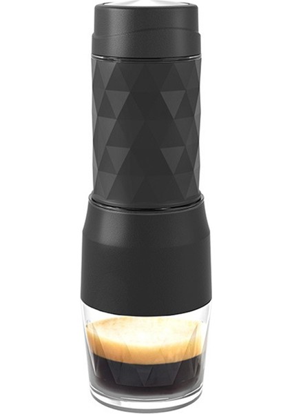 Taşınabilir Kahve Makinesi Espresso Makinesi El Pres Kapsül Öğütülmüş Kahve Demleyici Seyahat ve Piknik Için Taşınabilir, Siyah (Yurt Dışından)