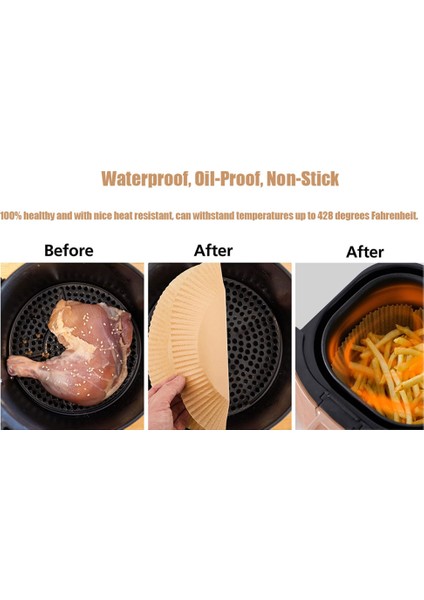 50 Adet Hava Fritöz Parşömen Kağıt Gömlekleri Yapışmaz Tek Kullanımlık Gömlekler, Deliksiz Yuvarlak Parşömen Kağıdı (Kahverengi) (Yurt Dışından) indirimleri