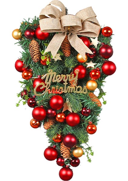 Noel Çelengi Dekoratif Asılı Süs Noel Yapay Çelenk Dekorasyonu Ön Kapı, Duvar, Şömine Için (Yurt Dışından)