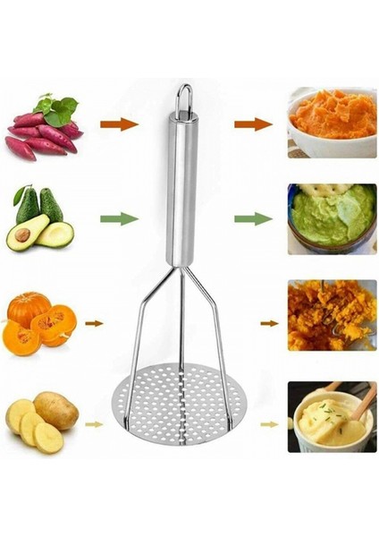 Kremalı Patates Püresi Sebze Meyve Için Saplı Paslanmaz Çelik Patates Ezici Çeşitli Yiyecekler Mutfak Aletleri (Yurt Dışından) modelleri
