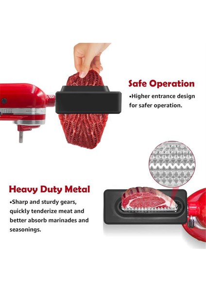Kitchenaid Stand Mikseri Için Et Yumuşatıcı Paslanmaz Çelik Dişliler Et Yumuşatıcı Mutfak Kümes Hayvanı Yumuşatıcıları Beyaz (Yurt Dışından) indirimleri