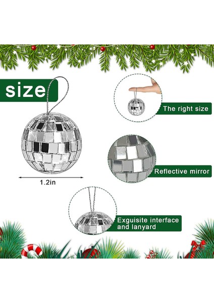30 Paket Disko Topu Gümüş Asılı Ayna Disko Topları Süsler Halat ile Noel Düğün Parti Müzik Festivalleri Dekor (Yurt Dışından) fiyatları