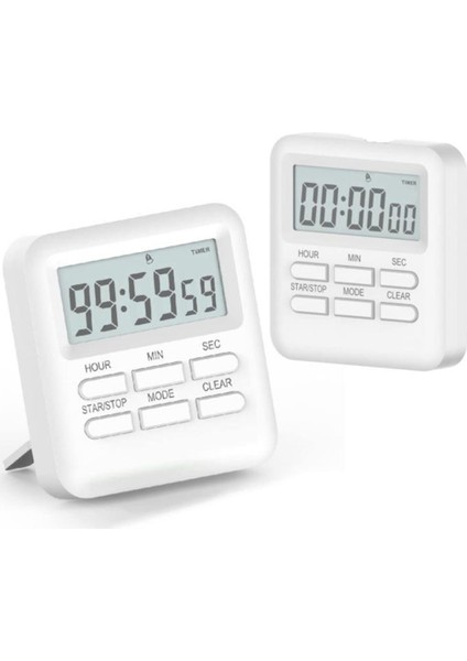 2pac Dijital Zamanlayıcı Manyetik Geri Sayım Zamanlayıcısı Yüksek Alarm Mutfak Zamanlayıcısı LCD Ekran Sınıf Zamanlayıcısı Çalışma Yemek Pişirme, Vb. (Yurt Dışından)