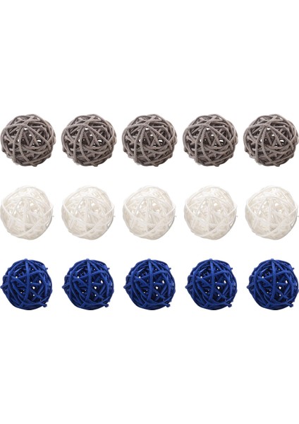 15 Adet Rattan Topları Dekoratif Top Küreler Vazo Dolgular Masa Süsü, Tavan Küre Asma Top Süslemeleri Için (Yurt Dışından)