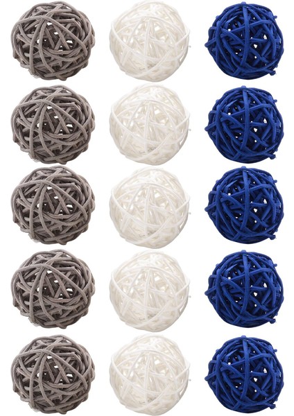15 Adet Rattan Topları Dekoratif Top Küreler Vazo Dolgular Masa Süsü, Tavan Küre Asma Top Süslemeleri Için (Yurt Dışından) modelleri