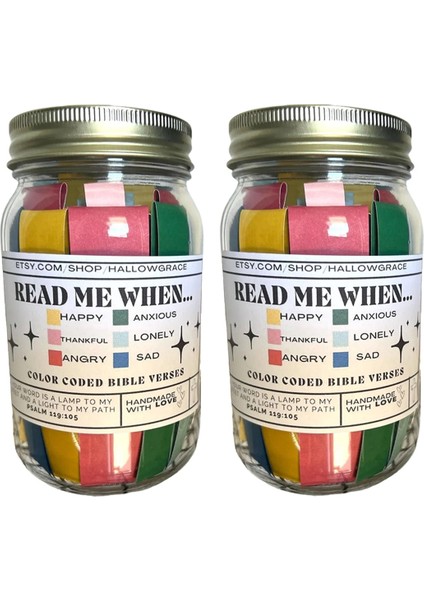 Duygular ve Hisler Için 2 Adet Incil Ayetleri Kavanozu, Kavanozda Incil Ayetleri, Kutsal Kitap Kavanozu, Tanrı'nın Teşviki, Dua Talebi, B (Yurt Dışından)