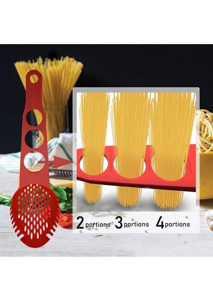 Naylon Spagetti Sunucusu Yapışmaz Makarna Çatalı Oluklu Kaşık Gıda Süzgeci Spagetti Ölçü Aracı Süzgeç Pota (Yurt Dışından) fırsatları