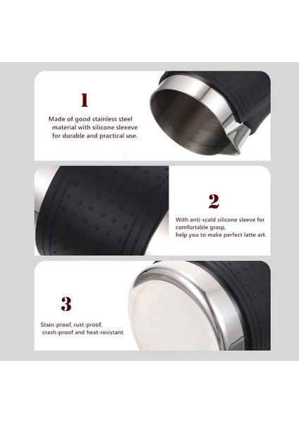 12 Oz. Paslanmaz Çelik Süt Köpürtme Tencere Buharlı Tencere Kartal Nozullu Isıya Dayanıklı Silikon Tutma Pedi Makinesi Latte,a (Yurt Dışından) indirimleri