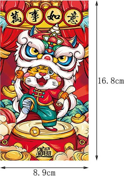 Adet Çin Yeni Yılı Kırmızı Zarflar 2022 Zodyak Kaplan Yılı Hong Bao Karikatür Şanslı Para Paketleri Bahar Şenliği Için (Yurt Dışından) fiyatları