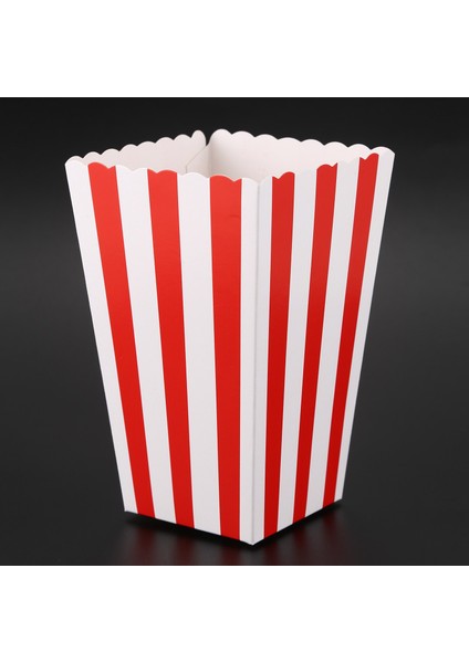 12 Sinema Çizgili Ikram Partisi Küçük Şeker Favor Patlamış Mısır Çanta Kutuları, Kırmızı (Yurt Dışından) indirimleri