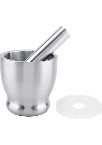 Paslanmaz Çelik Büyük Havan ve Tokmak Baharat Hapı Öğütücü Seti Mutfak Veya Otları Öğütmek Için Koruyucu Kapaklı (Yurt Dışından)